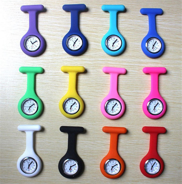 Nurse Medical Silicon Silicone Watch Clip Pocket Watches With Pin Doctor Watch Brooch Fob Tunic Pocket Watch Silicone Cover Nurse Watches