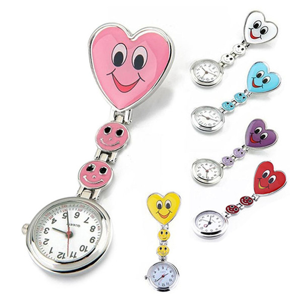 Hot Sales Nurse Pocket watch Lovely Heart Smile Face With Medical Nurses Fashion Quartz Watches