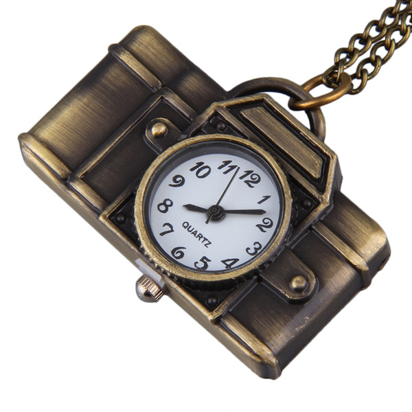 Vintage Cartoon Camera Shape Sweater Chain Pocket Watch Pendant Necklace New Arrivals