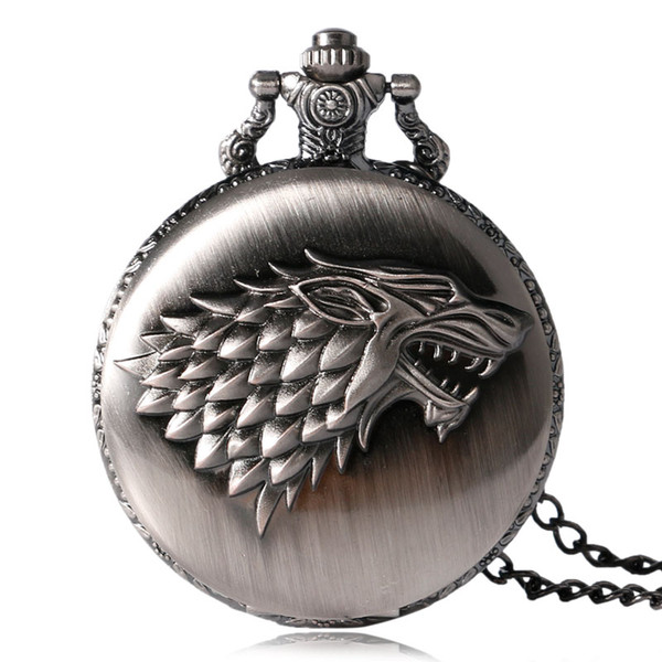 Antique For Game of Thrones Strak Family Crest Winter is Coming Design Pocket Watch Unique Gifts Unisex Fob Clock