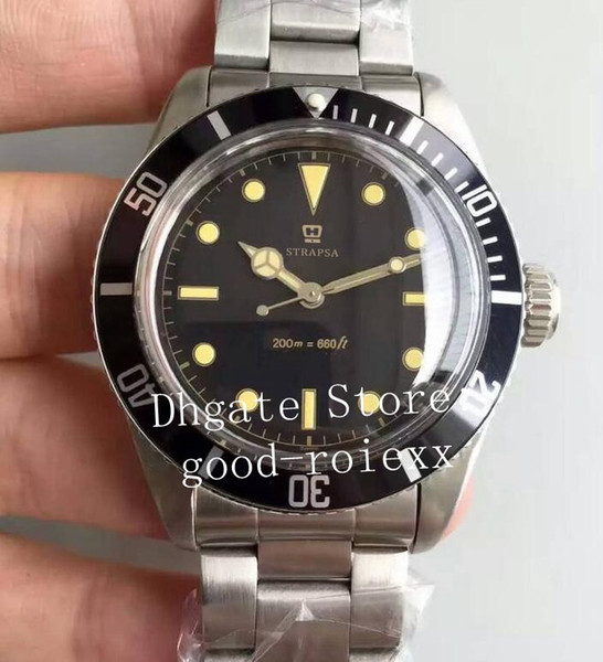 Vintage Version 28800 vph Alloy Bezel No Date Watch Mens Automatic Eta 2836 Watches Men Sport Dive 200m Sub Antique Crystal Wristwatches