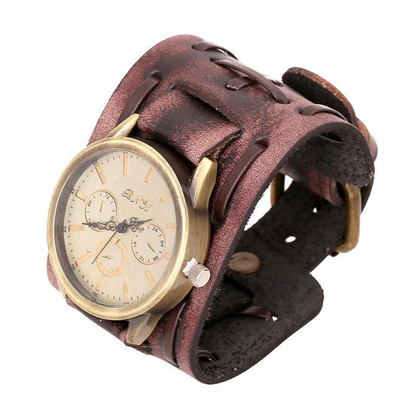 CHAOMO European and American jewelry direct hand-made retro leather watch men's bracelet personalized fashion accessories wholesale