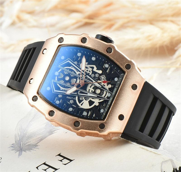 Hot sell New Luxury Quartz men's Ghost head hollow needle Buckle Fashion Skeleton Ghost Dial Men`s Quartz 68tches Free Shipping 68