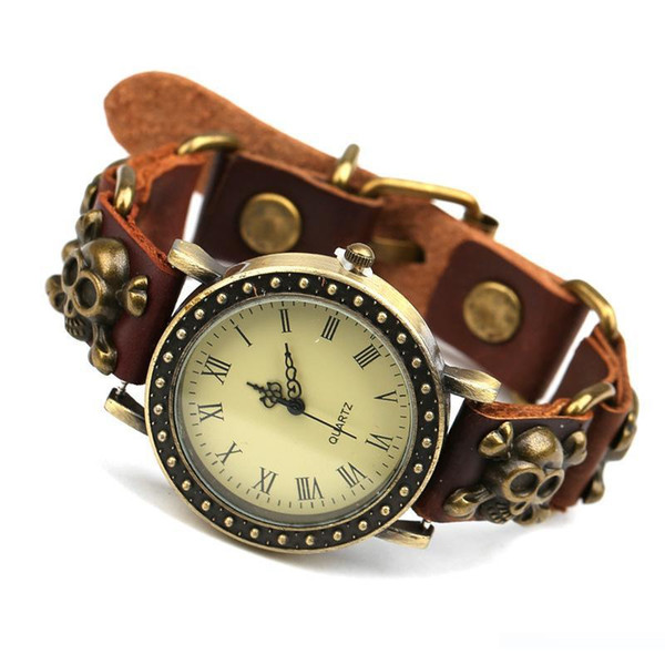 CHAOMO Jewelry Fashion Leather Bracelet Watch Handmade Steamed Bun Vintage Goods Clothing collocation