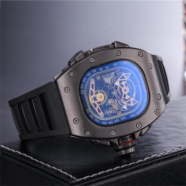 roxxxx Mens Casual Fashion Skeleton Hollow Mens Quartz watches Wholesale Free Shipping New Luxury Skull sport watches roxxxx roxxxx