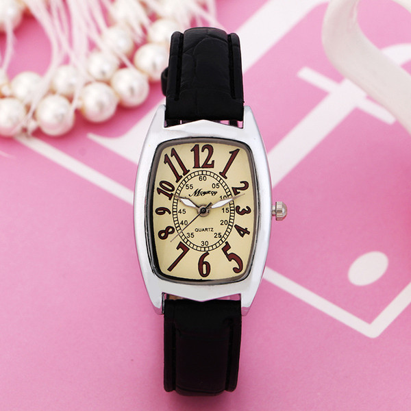 New fashion women's watches wine barrel red skin with square women's watches