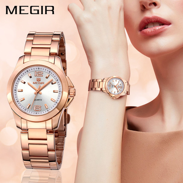 MEGIR Fashion Women Watches Relogio Feminino Brand Luxury Lovers Quartz Wrist Watch Clock Women Montre Femme Ladies Watch 5006 V191217