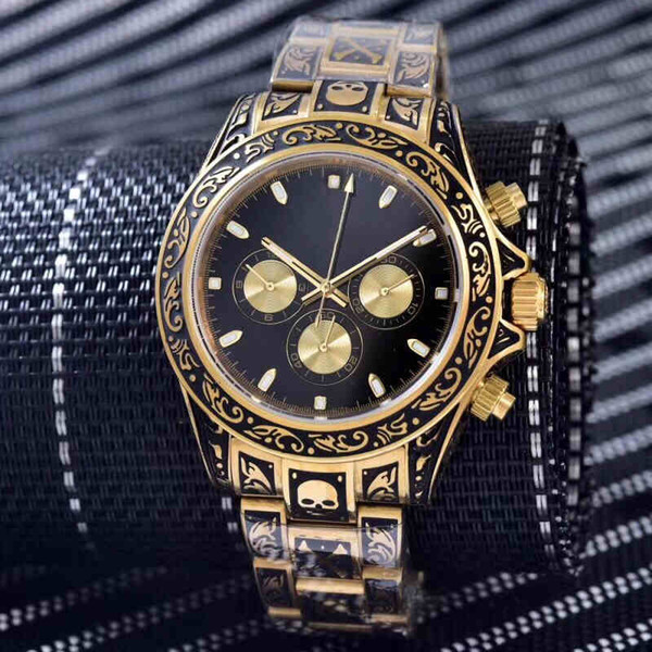 2019 new fashion retro pattern dial strap mechanical automatic 42mm 13mm men's mechanical automatic waterproof movement watches