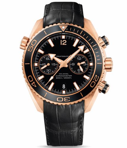 Luxury Mens Quartz Chronograph Watches Casual Swiss Rose Gold 18K Sea Planet Ocean Co-Axial 600M date Fashion Men Leather Watch Strap Sale