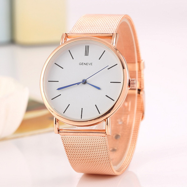 Free shipping wholesale Foreign trade sales speed sell hot style alloy Geneva watch ladies fashion color Christmas sMesh belt quartz watch