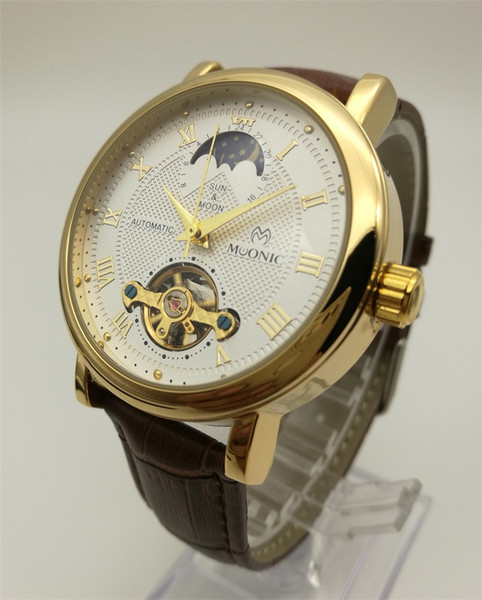Mechanical Man's watches Automatic Flywheel Leather Strap Watch Fashion Antique Perspective Personality Luxury Jewelry Brand Winner Watch