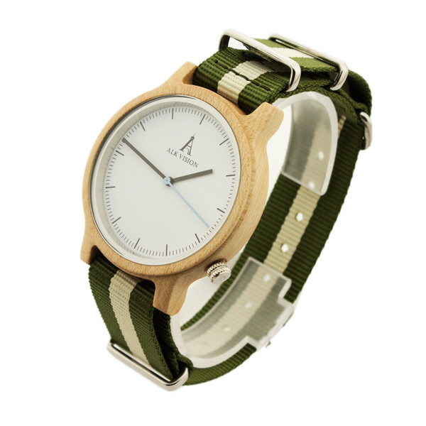 Wood watch ALK Vision Canvas strap Unisex wristwatch women mens top brand luxury watches Ladies clock