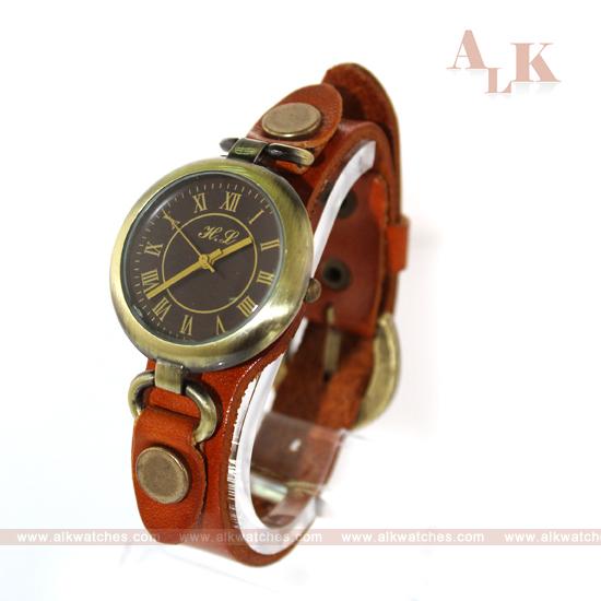 bracelet watch fashion woman lady vintage antique genuine cow leather band, brand woman analog quartz leather watch wholesale free shipping