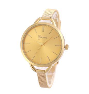 small fashion cute Gold geneva watch women bracelet watch favourite dressing stainless waterproof popular watch woman analog quartz