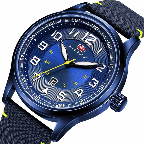 BOFUTE Male Watches Casual Watch Quartz Watches Japanese Movement Calendar Luminous Waterproof Nylon Cloth Belt 0166G