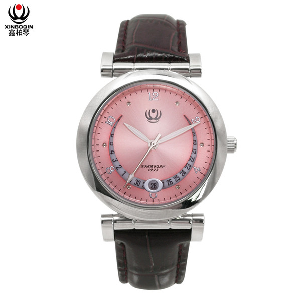 XINBOQIN Manufacturer Wholesale Lady Minimalist Watches 5ATM Waterproof Watch Leather Stainless Steel Case Japan Movt Quartz Wristwatches