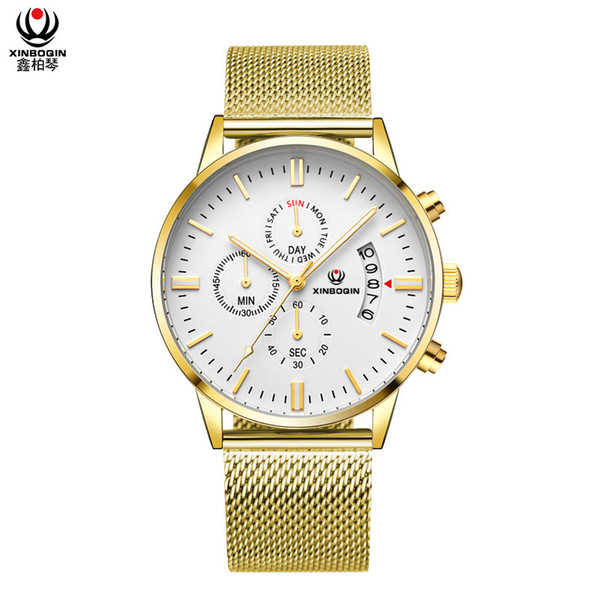 XINBOQIN Factory Free Custom Logo Fashion Chronograph Waterproof Wrist Watches Men Retail sale Sale Hot In Stock Wholesale Dropshipping