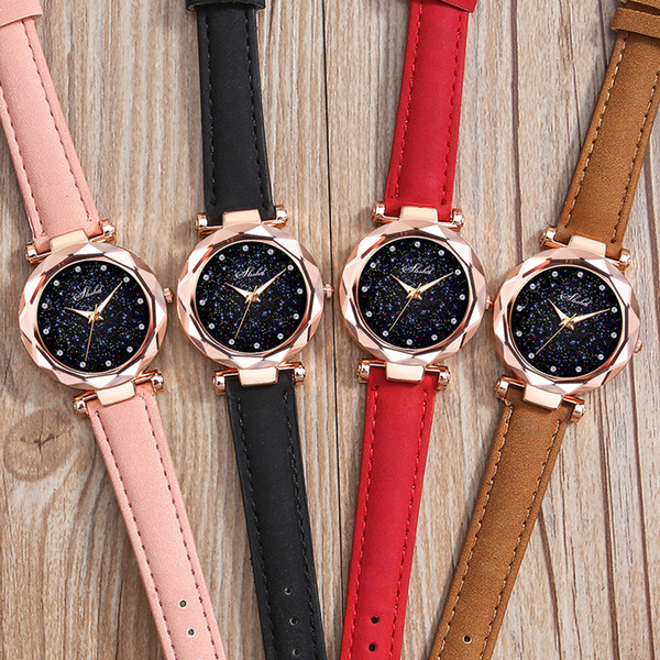 Wholesale Luxury watch Diamond Watches Wrist leather Colorful quartz wristwatch For women