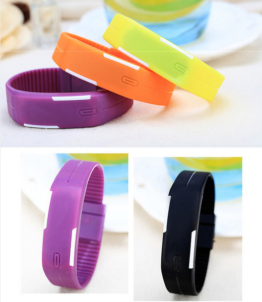 Fashion Sport Digital Watches For Boy Girl Student Children Wholesale Candy Color Silicone Rubber Strap outdoor Quartz Wristwatches LW084