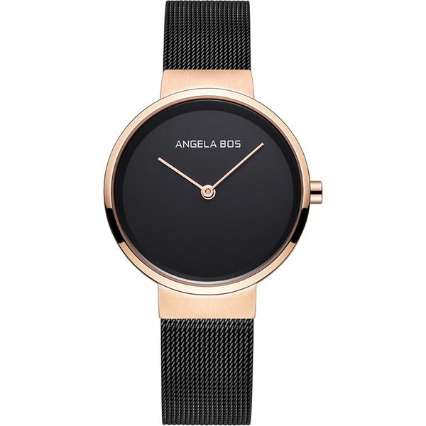 Angela BOS Watches,Mens watches,Women Watches Waterproof Analog Quartz Dress Wrist Watch With Mesh Milanese Bracelet can OEM