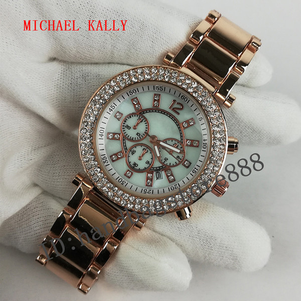 Automatic date damond fashion 40mm luxury woman M Tone wathes michael kally Classic famous Brand Quartz lady's wristwatch women's bracelet