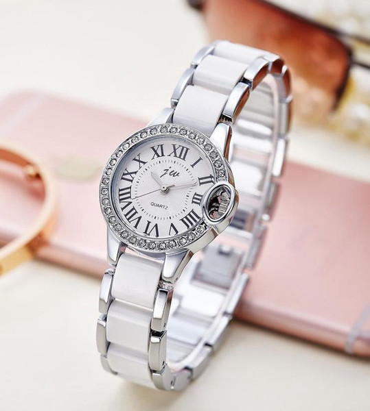 ceramic fashion women watches rhinestone watch japan movt bangle wristwatch jewelry dial wristwatch jw fashion students timepiece