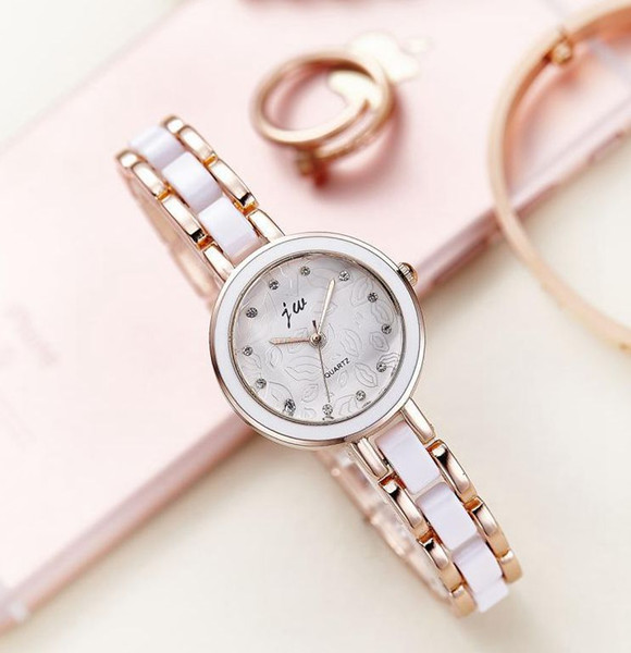 ceramic watch dress gold watch bangle stainless steel female wristwatch dress students gift wristwatch fashion gift rose gold analog quartz