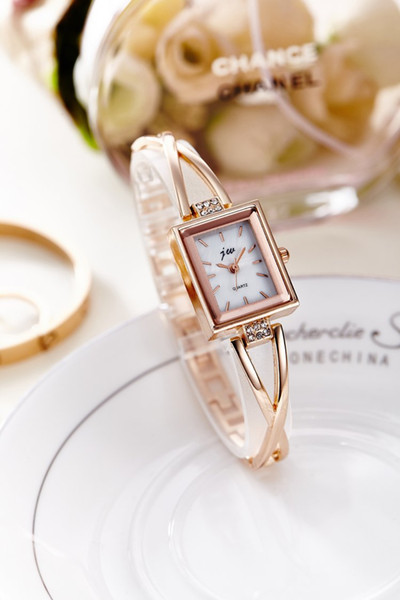 fashion women watches zircon rhinestone square bangle stainless watch square fashion female watch ultra thin clock dressing