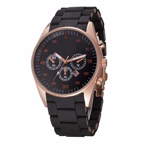 2018 Fashion Popular Top Brand Men's Sport Watches Soft Silicone Band Date Calendar Quality Japan Quartz Wrist Watch Relogio Masculino