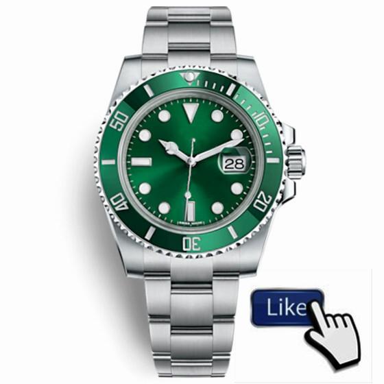 Orologio di Lusso Glide Lock Clasp Strap Mens New Automatic Watch Green Watches 116610LV Orologio Automatico Wristwatch Orologi da Uomo