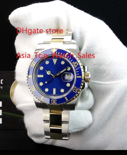 High quality Watcshes + Box blue Ceramic Bezel blue Dial 116613 16613 Stainless Steel Asia 2813 Mechanical automatic Mens Watche