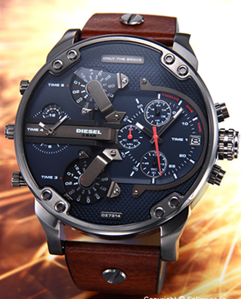 dz7314 dz7131 Men Watch Top Brand Luxury Male Leather Waterproof Sport Quartz Chronograph Military Wrist Watch Men Clock montre homme