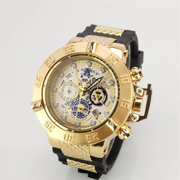 New arrival Swiss brand INVICTA LOGO rotating dial outdoor sports men watch Luxury brand Silicone quartz watch All the functions work