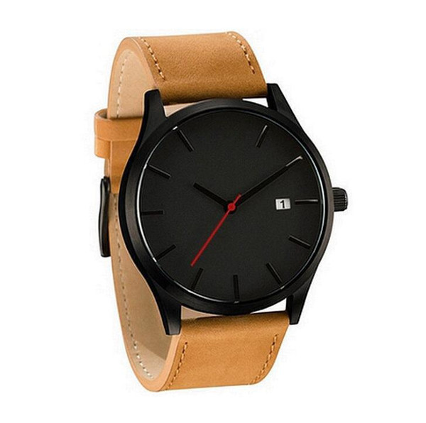 Watch Fashion Men's Casual Sports Watches Leather Quartz Watch Luxury Military Date Wristwatch Army Men Clock