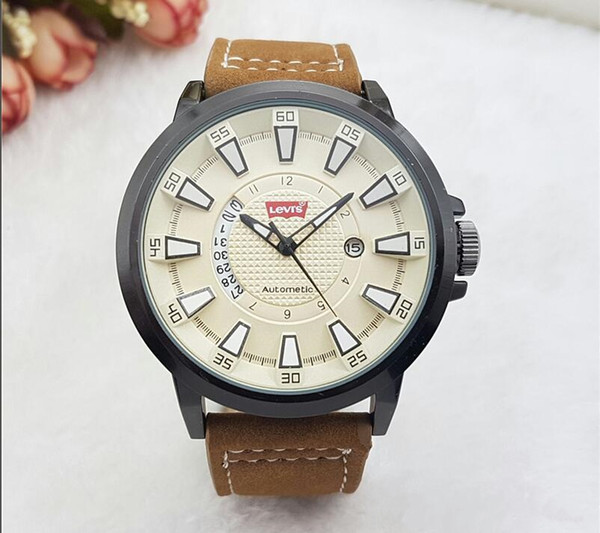 American fashion clothing brand jeans clothing fashion high quality men's leather wrist watch maserati leisure sports outdoor wrist watch