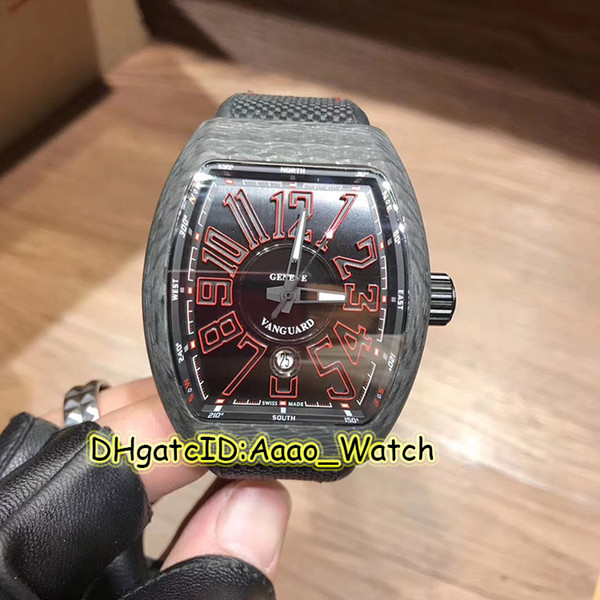 Luxry MEN'S COLLECTION V 45 SC DT NR BR Red Dial Carbon fiber Case Japan Miyota Automatic Movement sapphire Mens Watch Nylon strap