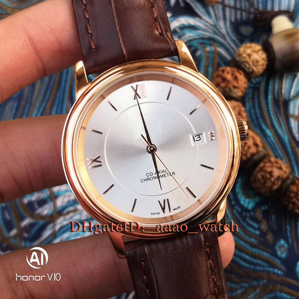 Luxry Brand New 40mm 424.13.40.20.02.001 White Dial Rose Gold Case Automatic Mechanical Men's Watch Leather strap High Quality