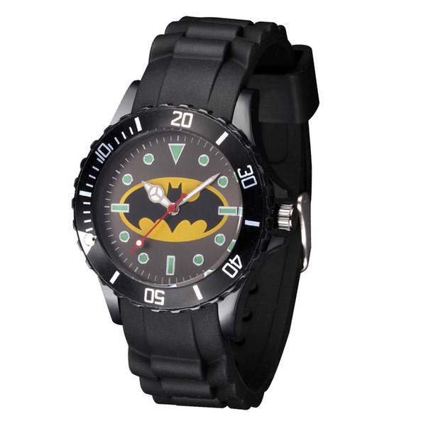 Cartoon Cute Children students girl's Boy's Batman Spiderman style Silicone strap quartz wrist watch