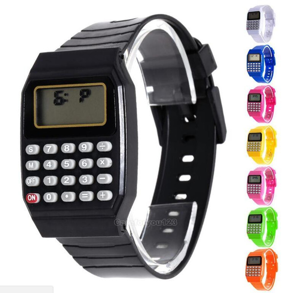 Electronic Children Silicone Date Multi-Purpose Keypad Wrist Calculator Watch