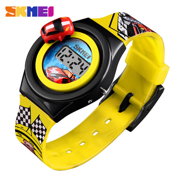 Fashion Creative Cartoon Car Children Watch Brand Digital Electronic Kids Wristwatch For Student Watches Boys Child Girls Clock