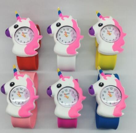 3D Cartoon Unicorn Kid Watches Casual Quartz Wristwatch Silicone Band Slap Watch Children unicorn Sports Watch Cute Baby Clock