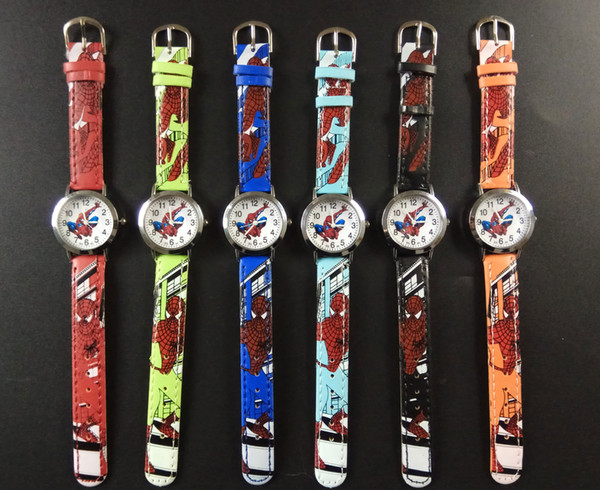 Fashion 3D Cartoon children Students Watch Silicone Spiderman Princess Quartz watch Cartoon Car Butterfly dolphin Kid watches christmas gift