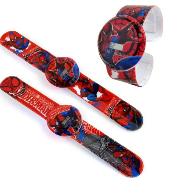 kids cartoon spiderman watches slap snap wristwatch boys girls wrist watch for children toys Christmas Gift wholesale free shipping hot