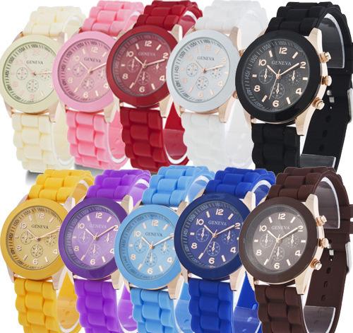 Geneva Watches Girls Women Fashion Watch Children Silicone Casual Sport Quartz Watches 2017 Kids Candy Color Wristwatches Free DHL 90