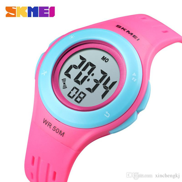 SKMEI 1455 Children Watch Multifunctional LED Digital Wristwatch 50M Waterproof Sports Watch for Boys Girls Alarm Watch