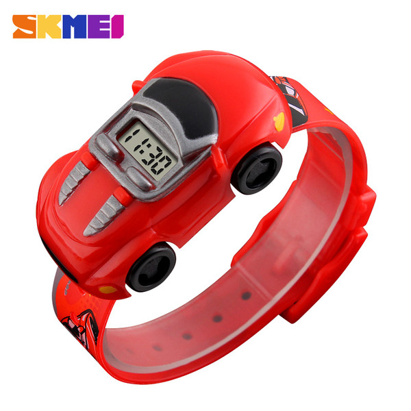 SKMEI Children Cartoon Creative Digital Watches Kids Fashion Car Black Outdoor Wristwatches For Boys Girls Student Casual Watch 1241