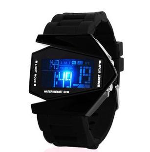 Aircraft led silicone watch men's and women's sports watch luminous children's electronic watch