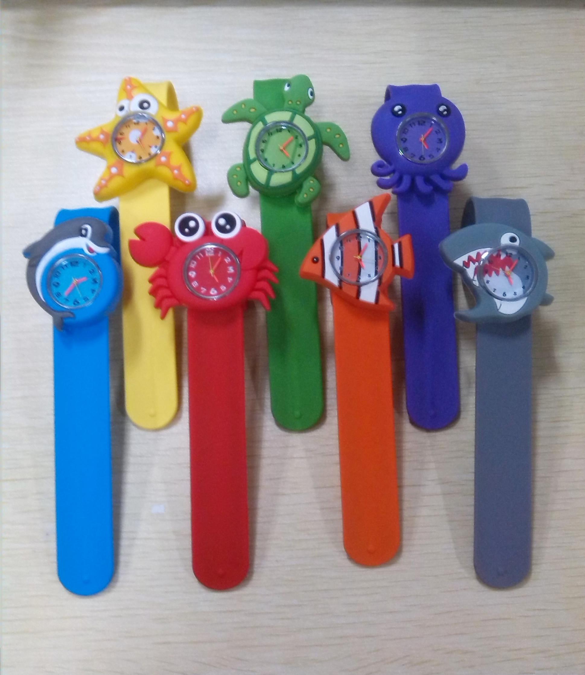 Factory price!! Cute Animal Small Snap Slap watch Silicone Candy Jelly ocean animal series Watch Quartz Watches DHL free ship best2011