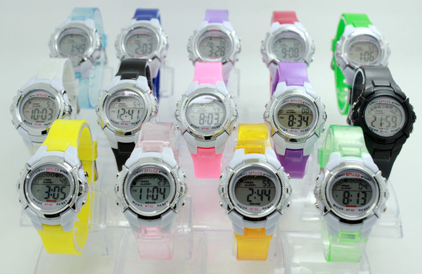 Student LED Watch multifunction 5-15 years colorful children water proof electron watches Time Date Week package