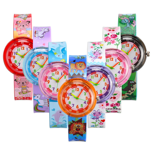 Children's Cartoon Watch 2019 Brand New Fashion Cute High Quality PVC Strap Acrylic Silicone Quartz Wristwatches Wholesale Free DHL LW016